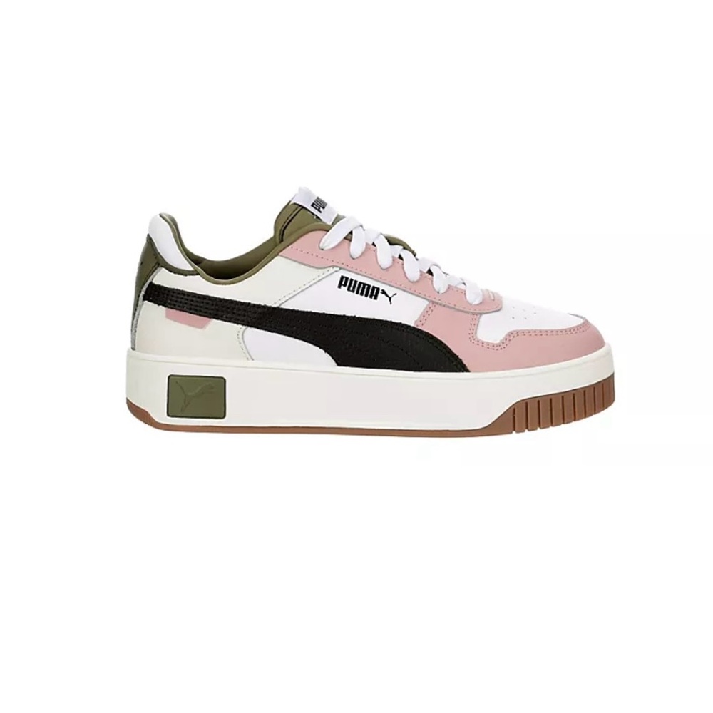 Puma Carina street platform sneaker pink/green/white/black Size 7.5 /38